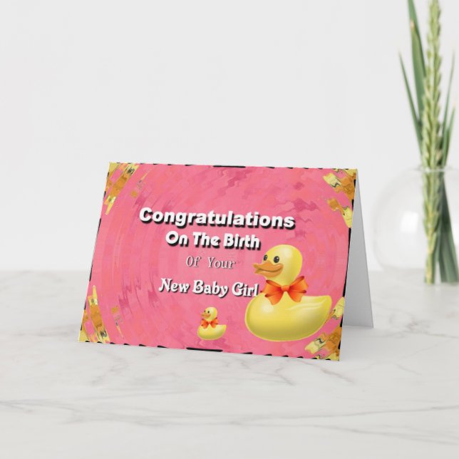 Tarjeta Felicitaciones Por El Nacimiento De Su Chica Recié (Anverso)