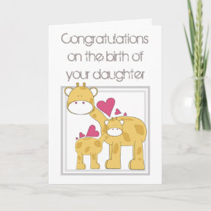 Tarjeta Felicitaciones por el nacimiento de su hija