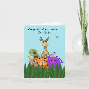 Tarjeta Felicitaciones por el Nuevo Bebé de Animales del Z