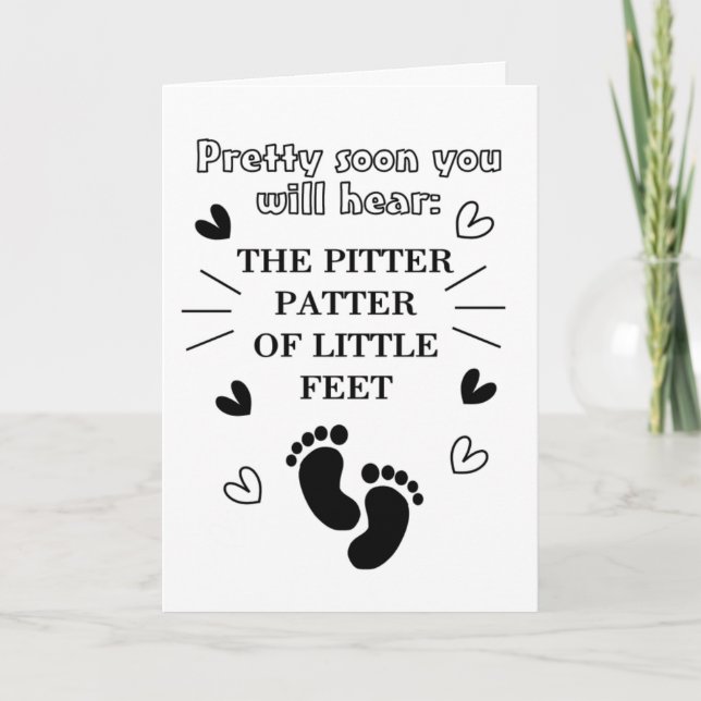 Tarjeta felicitaciones por el nuevo bebé divertido (Anverso)