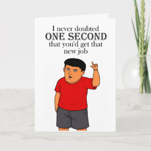 Tarjeta felicitaciones por el nuevo trabajo divertido