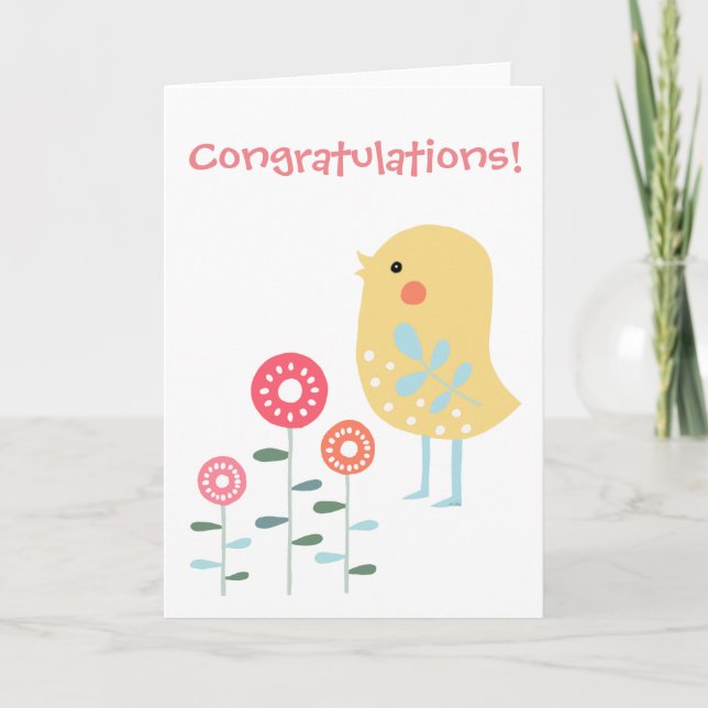 Tarjeta Felicitaciones por el Recién nacido del embarazo e (Anverso)