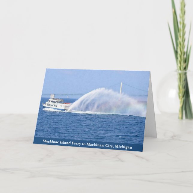 Tarjeta Felicitaciones por el transbordador Mackinac Islan (Anverso)