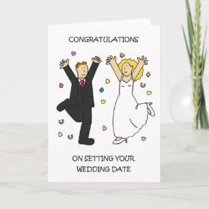 Tarjeta Felicitaciones por establecer la fecha de su Boda