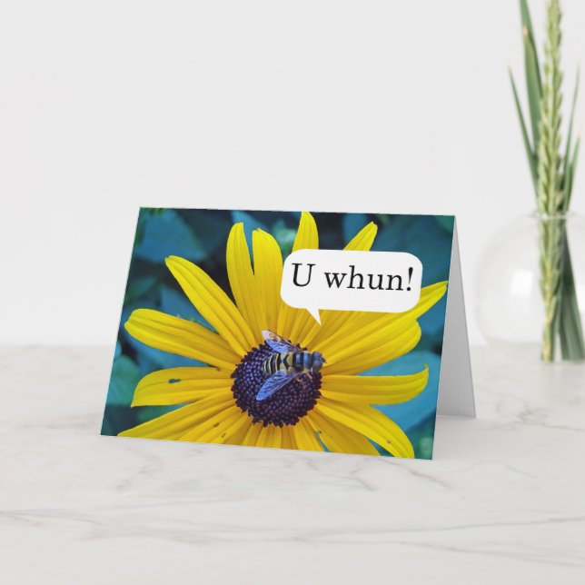 Tarjeta Felicitaciones por ganar la abeja de deletreo (Anverso)