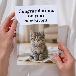 Tarjeta Felicitaciones por gatito nuevo Sentimental Dulce