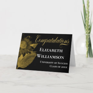 Tarjeta Felicitaciones por graduación a la floral elegante