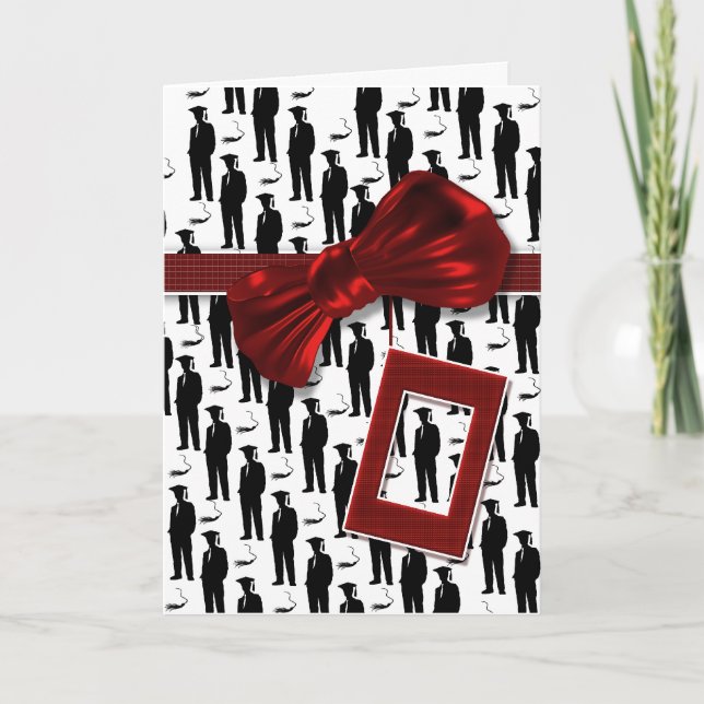 Tarjeta Felicitaciones por graduación a los hombres (Anverso)