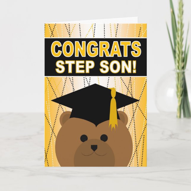Tarjeta Felicitaciones por graduación a Step Son (Anverso)