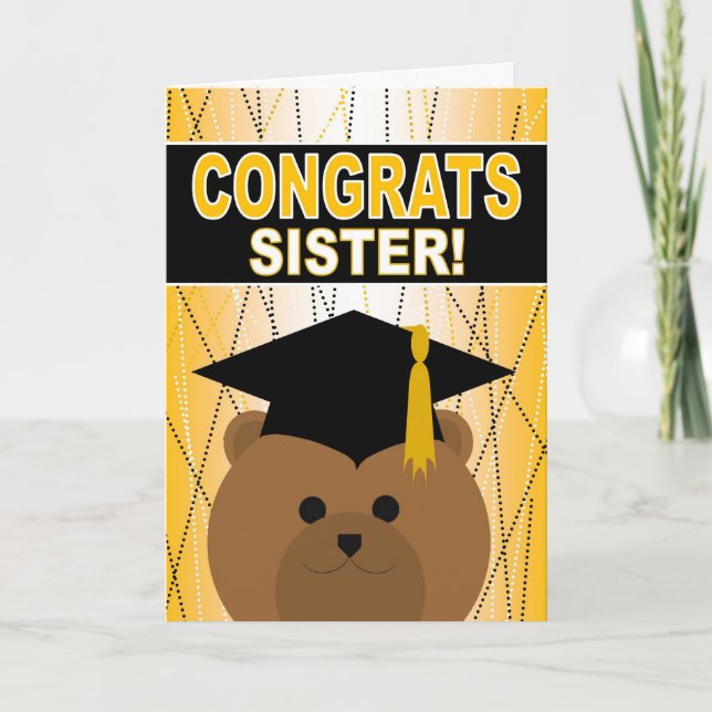 Tarjeta Felicitaciones por graduación a una hermana (Anverso)