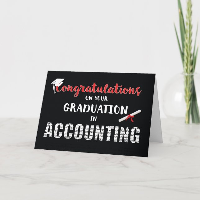 Tarjeta Felicitaciones por graduación de contabilidad, pal (Anverso)