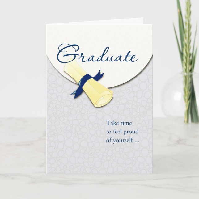 Tarjeta Felicitaciones por graduación de diploma rodado (Anverso)
