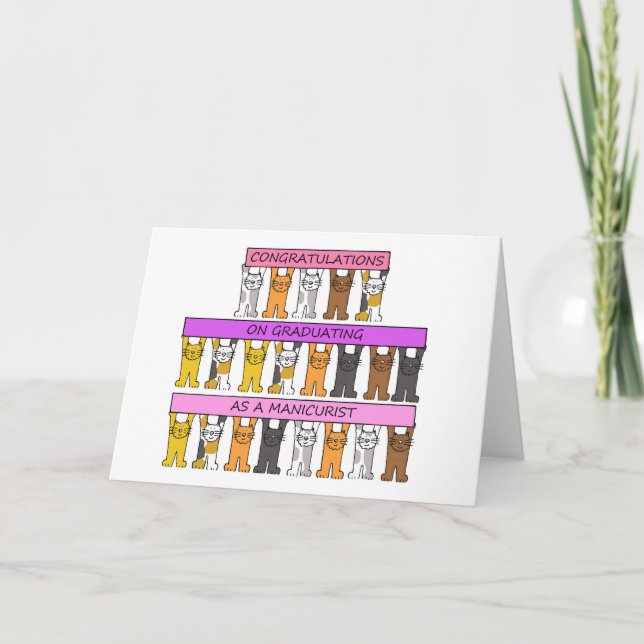 Tarjeta Felicitaciones por graduación de Manicurista (Anverso)