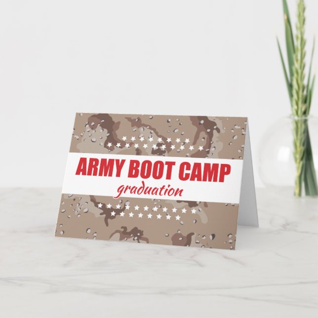 Tarjeta Felicitaciones por graduación del campamento milit (Anverso)