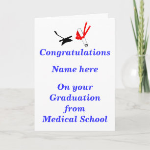 Tarjeta Felicitaciones por graduación en la Facultad de Me