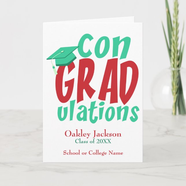 Tarjeta Felicitaciones por graduación personalizada (Anverso)