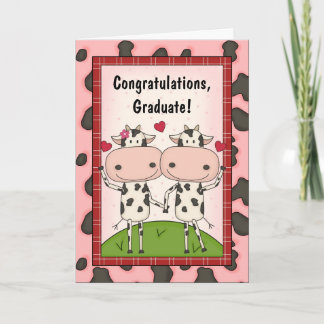 Tarjeta Felicitaciones por graduación - Vacas