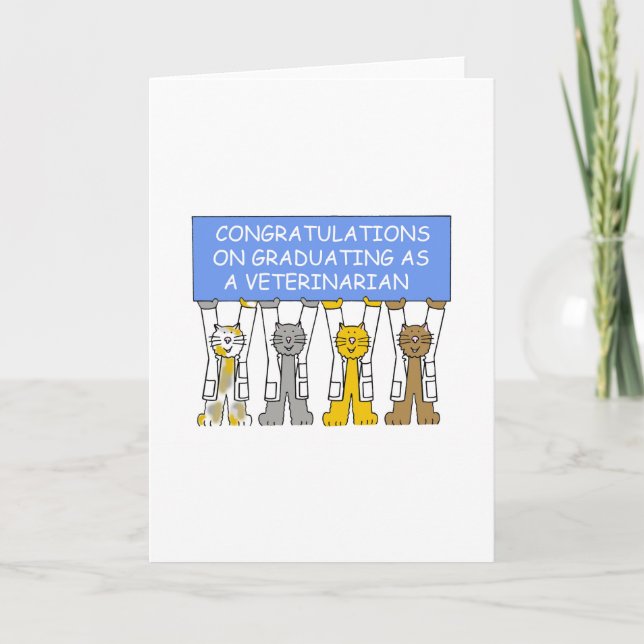 Tarjeta Felicitaciones por graduarse como veterinario (Anverso)