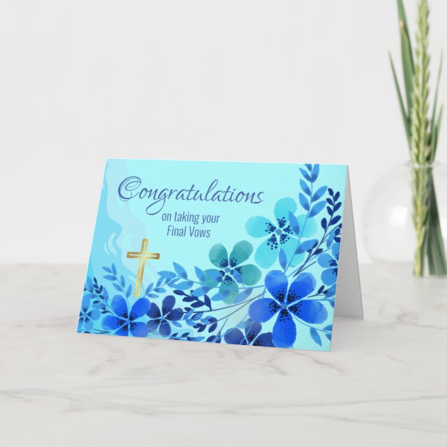 Tarjeta Felicitaciones por hacer votos finales convirtiénd (Anverso)