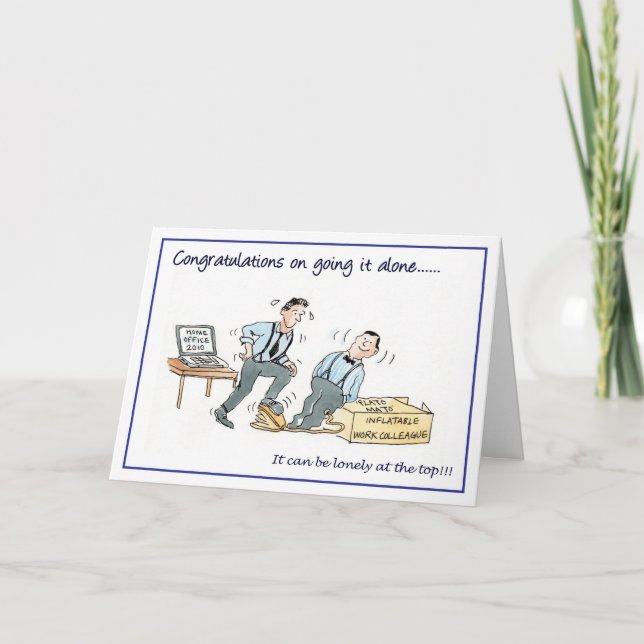 Tarjeta Felicitaciones por ir solo... (Anverso)