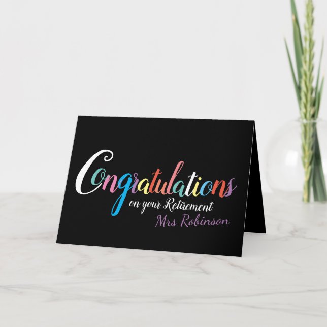 Tarjeta Felicitaciones por jubilación de profesores (Anverso)