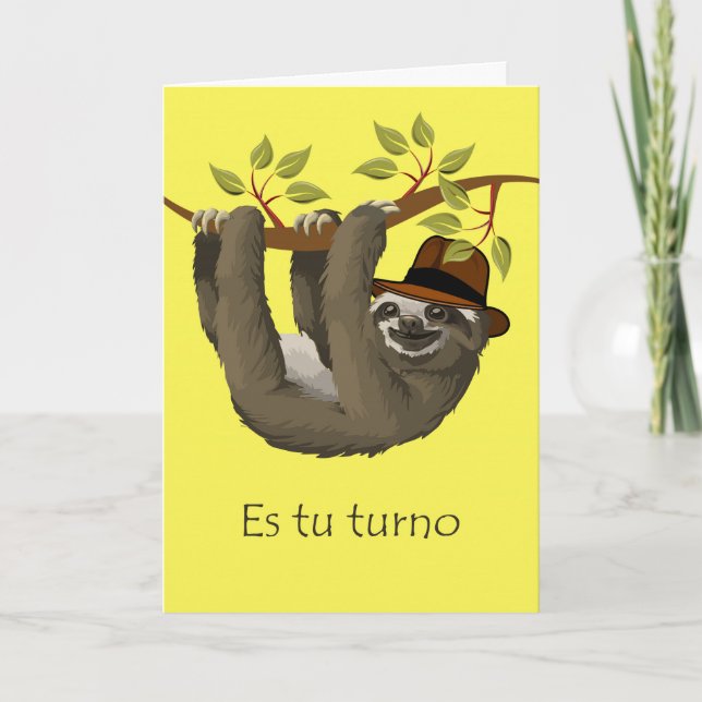 Tarjeta Felicitaciones por jubilación en español, eslogan (Anverso)