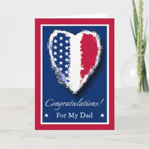 Tarjeta Felicitaciones por jubilación militar para papá