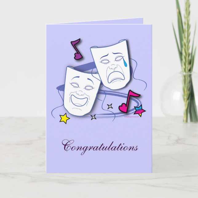 Tarjeta Felicitaciones por la actuación del drama: Jugar (Anverso)