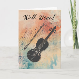 Tarjeta Felicitaciones por la actuación musical en violín