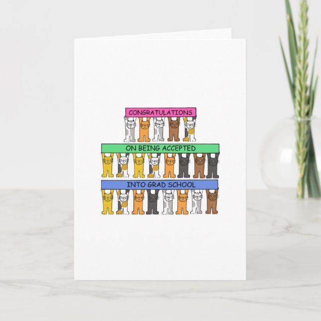 Tarjeta Felicitaciones por la admisión a la escuela de pos (Anverso)