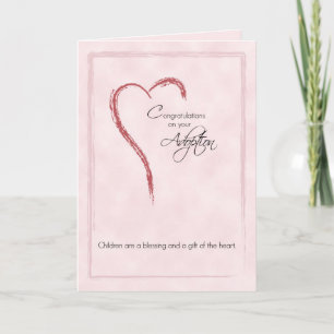 Tarjeta Felicitaciones por la adopción de Chica, religioso