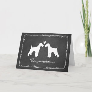 Tarjeta Felicitaciones por la boda de Airedale Terriers