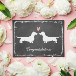 Tarjeta Felicitaciones por la boda de Dachshunds Wiener Do