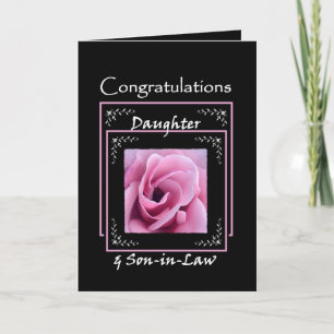 Tarjeta Felicitaciones por la boda de la HIJA - Rosa Rosa
