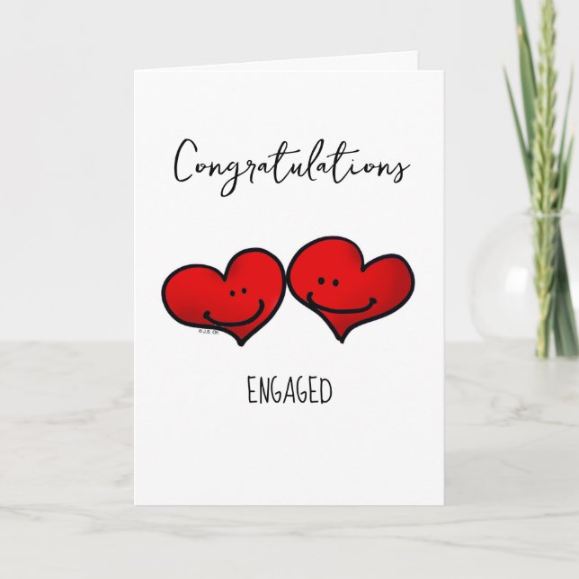 Tarjeta felicitaciones por la ducha de compromiso del boda (Anverso)