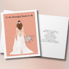 Tarjeta Felicitaciones por la ducha de novia Boho Brunette