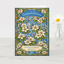 Felicitaciones por la elegante boda floral azul