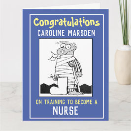 Tarjeta Felicitaciones por la formación como enfermera