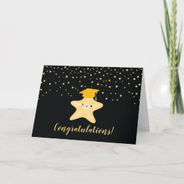 Tarjeta Felicitaciones por la graduación de Black & Gold S