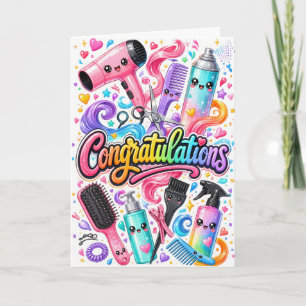 Tarjeta Felicitaciones por la graduación de estilista de c