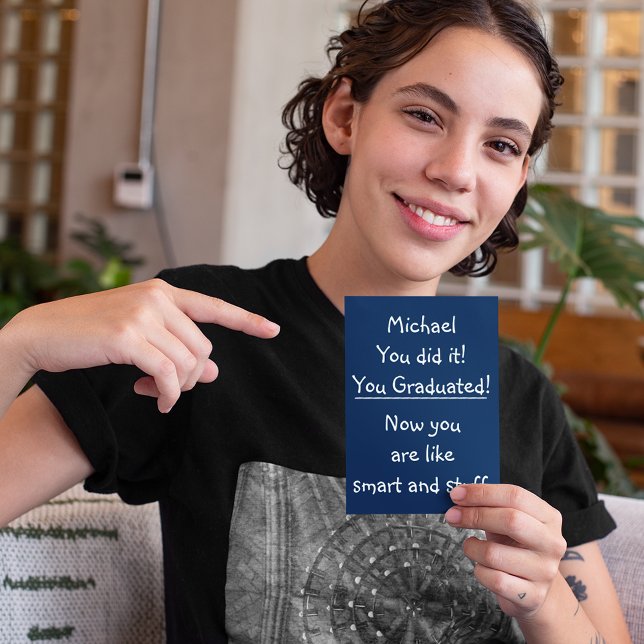 Tarjeta Felicitaciones por la graduación de humor divertid (Smart Grad Funny Humor Graduation Congratulations Card)