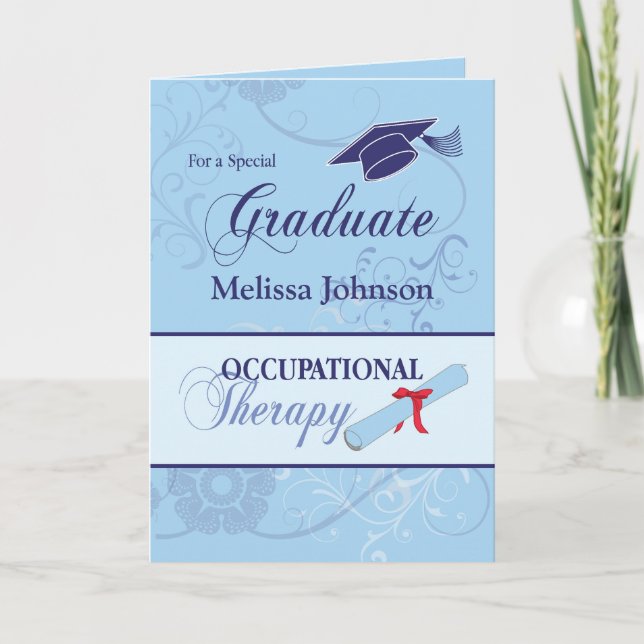 Tarjeta Felicitaciones por la graduación de la terapia ocu (Anverso)