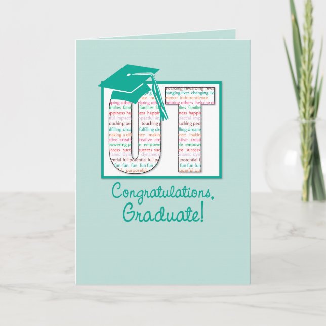 Tarjeta Felicitaciones por la graduación de la terapia ocu (Anverso)