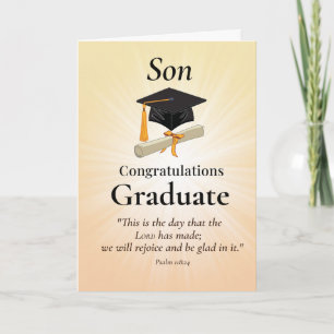 Tarjeta Felicitaciones por la Graduación del Hijo Religios