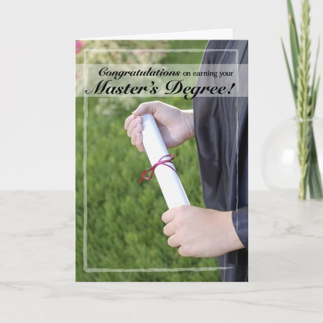 Tarjeta Felicitaciones por la graduación del Master (Anverso)