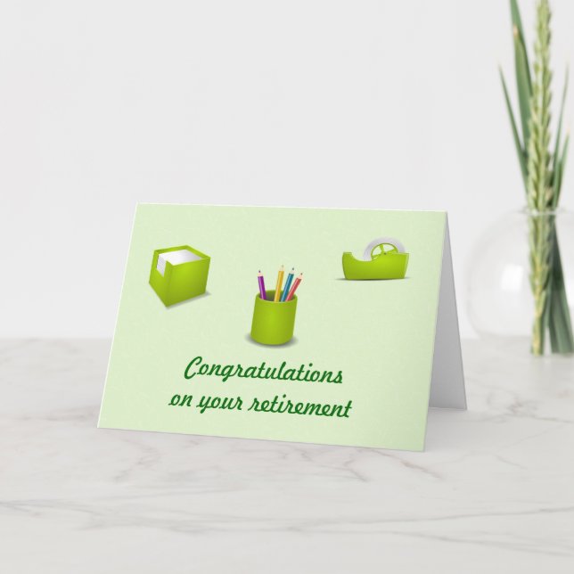 Tarjeta Felicitaciones por la jubilación de su Oficina (Anverso)