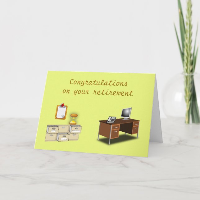 Tarjeta Felicitaciones por la jubilación de su Oficina (Anverso)