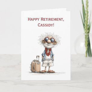 Tarjeta Felicitaciones por la jubilación, hombre viajero j