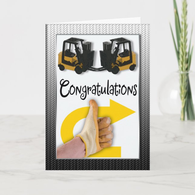 Tarjeta Felicitaciones por la licencia de Forklift (Anverso)