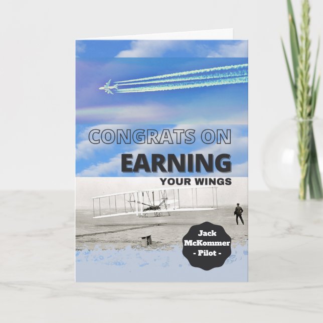 Tarjeta Felicitaciones por la licencia piloto de Wings Gan (Anverso)